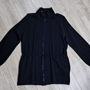 St. John Sport Black Wool Cardigan